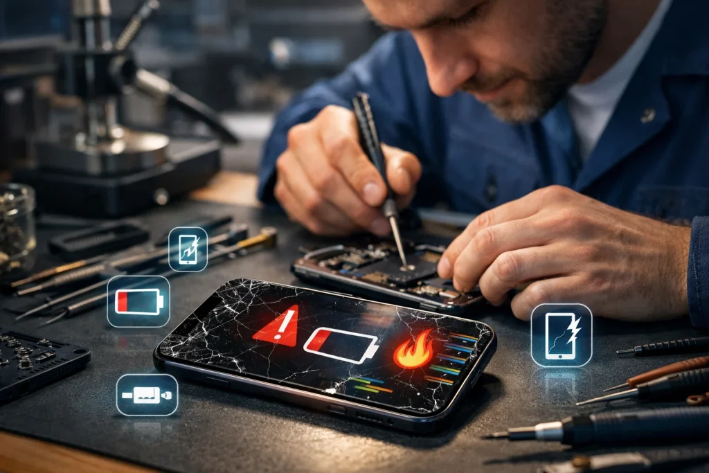 Upload a battery diagnostics or technician inspection image.